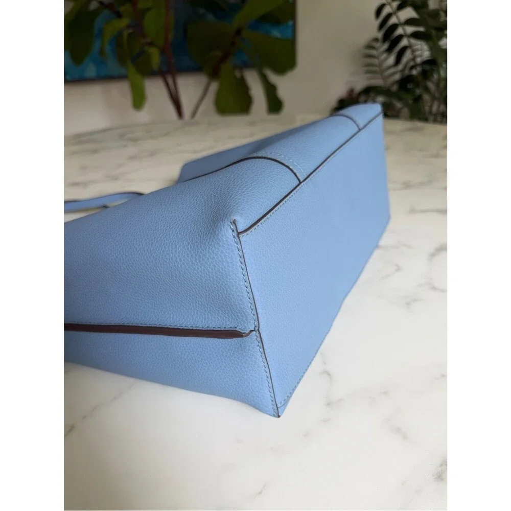 NWT Tory Burch Perry Triple Compartment Tote Bag Blue Yonder Leather